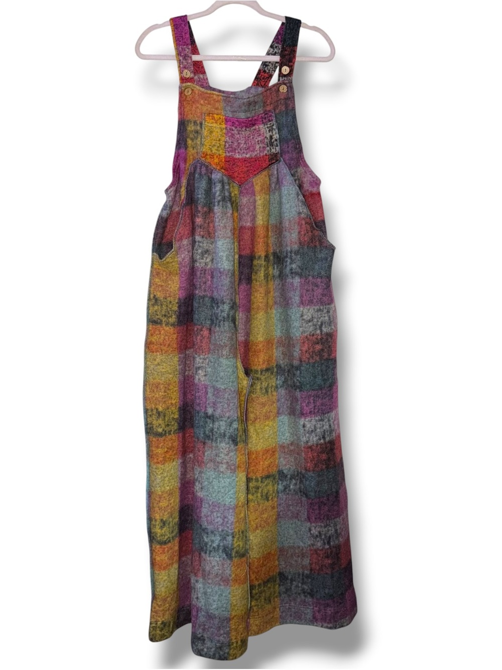 BiBi Vintage Brushed Checkered wide leg overalls - Picture 7 of 13
